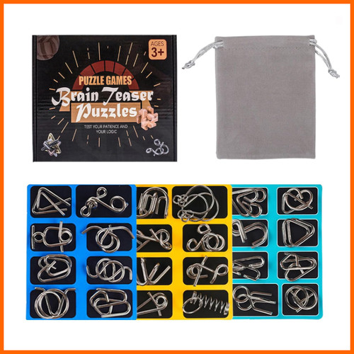 Metallpuzzle stück set iq - metallpuzzle, 24